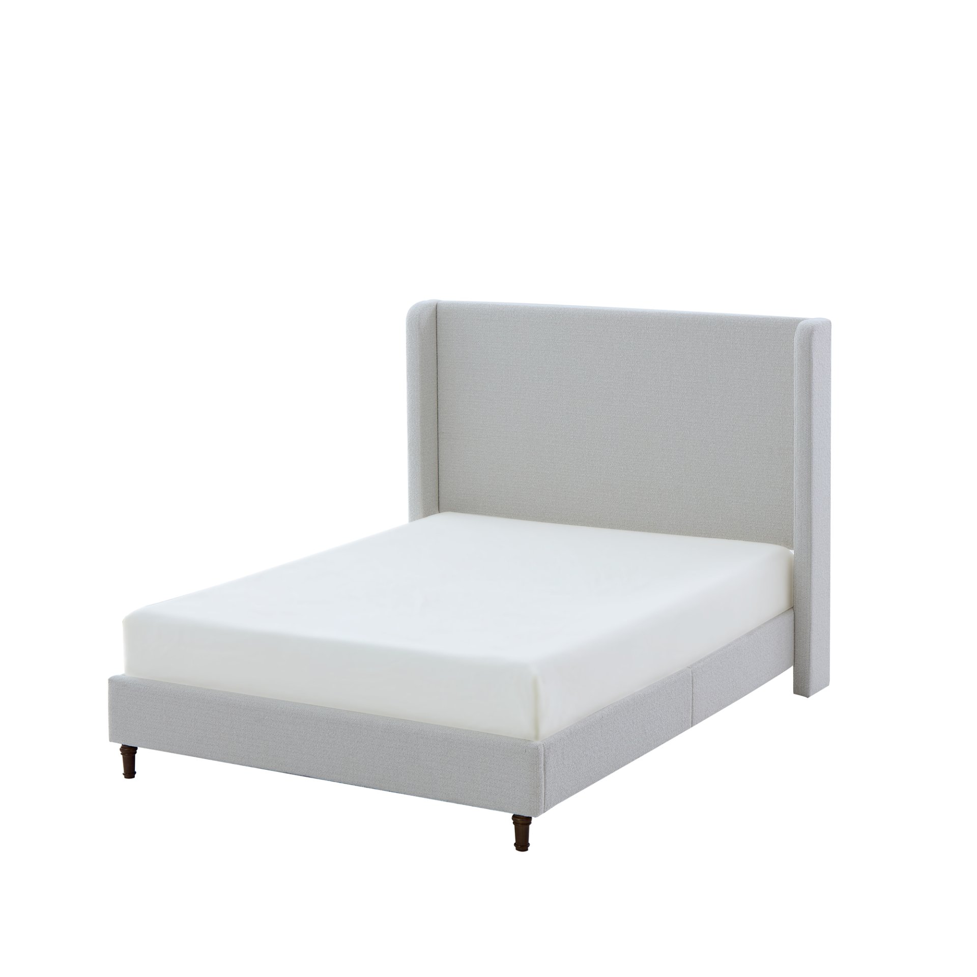 Harper - King Size Tall Headboard Upholstered Bed - Cream White - Image 10