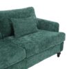 Mid Century Modern Chenille Fabric Loveseat Sofa, 2 Seat Upholstered Couch With Wood Feet - Emerald - Image 16