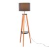 Compass - Mid-Century Modern Floor Lamp With Shelf - Walnut / Black - Image 2