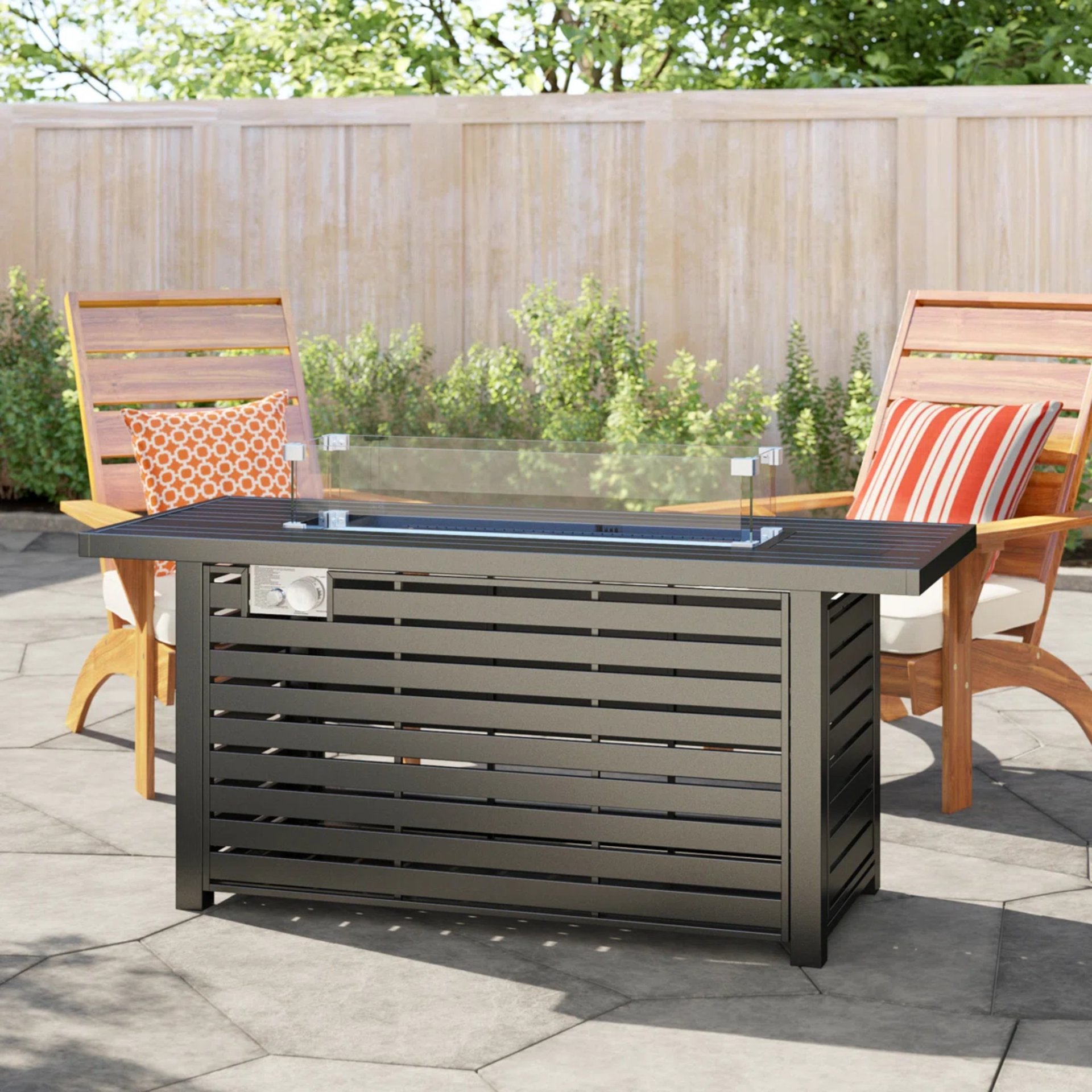 Propane Fire Pit Table With Cover - Black - Image 2