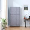 15 Door Lockers With Lock For Storage In Home, Gym, Office, And School - Gray - Image 4