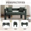 Modern Loveseat Sofa, Comfy Upholstered 2 Seater - Emerald - Image 7