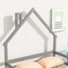 Full House-Shaped Headboard Bed With Handrails, Slats - Gray - Image 4