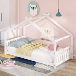 Twin Size Classic House Bed - White