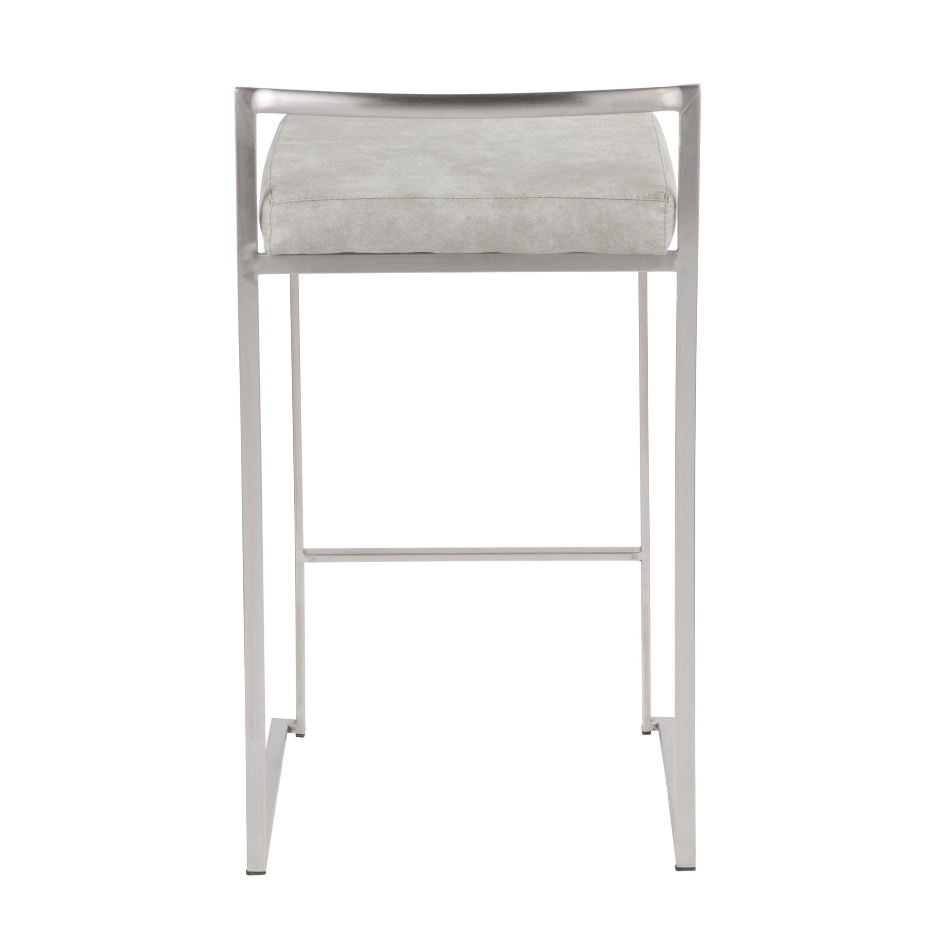 Fuji - Contemporary Stackable Counter Stool (Set of 2) - Light Gray - Image 5