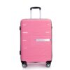 Hardshell Suitcase Double Spinner Wheels Pp Luggage Sets Lightweight Durable Suitcase With Tsa Lock, 3 Piece Set (20/24/28) - Pink - Image 8