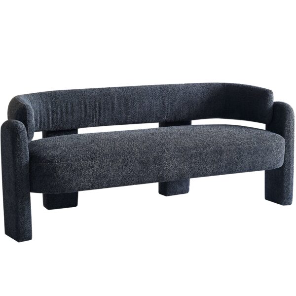 Boucle Upholstery Modern Sofa For Living Room - Dark Gray