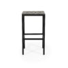 Outdoor Bar Stool With Slat Design And Metal Frame (Set of 2) - Gray / Black - Image 5