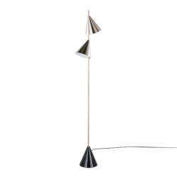 Cone - Contemporary Floor Lamp - Plated Nickel / Black