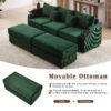 Modern Style 3 Seater Sofa Sectional Sofa Couch With Storage Space, Two Movable Ottomans, Two USB Ports, Two Cup Holders, A Phone Holder For Living Room - Green - Image 18