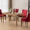 Ultra Side Dining Chair, Thickened Fabric Chairs With Neutrally Toned Solid Wood Legs, Bronze Nail Head (Set of 2) - Wine Red / Burgundy - Image 18