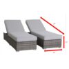 3 Piece Chaise Lounge Set With Adjustable Reclining - Gray Mix - Image 3