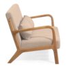 Leisure Chair With Solid Wood Armrest And Feet, Mid-Century Modern Accent Sofa, 2 Seat - Beige - Image 6