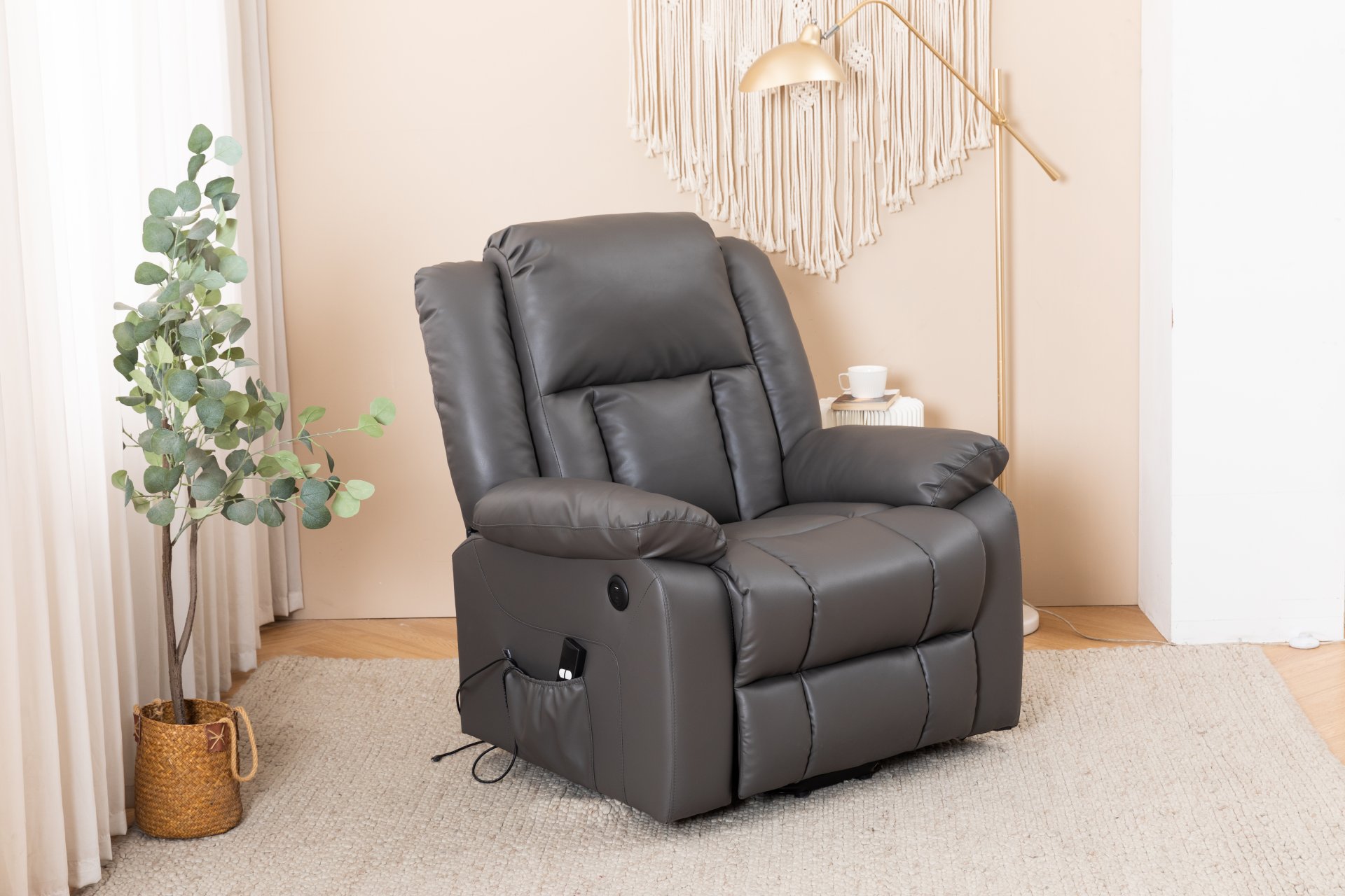 Electric Power Massage Recliner Chair - Dark Gray - Image 20
