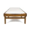 Outdoor Chaise Lounge With Acacia Wood Frame - White / Teak - Image 6