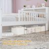 Twin Size Bed With Headboard Storage Rack, 2 Under Bed Drawers, 3 - Side Guardrails For Safety And Security - White - Image 7