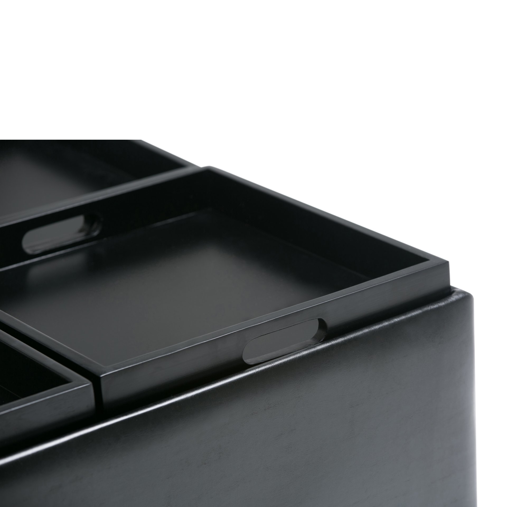 Avalon - Square Coffee Table Storage Ottoman - Midnight Black - Image 4