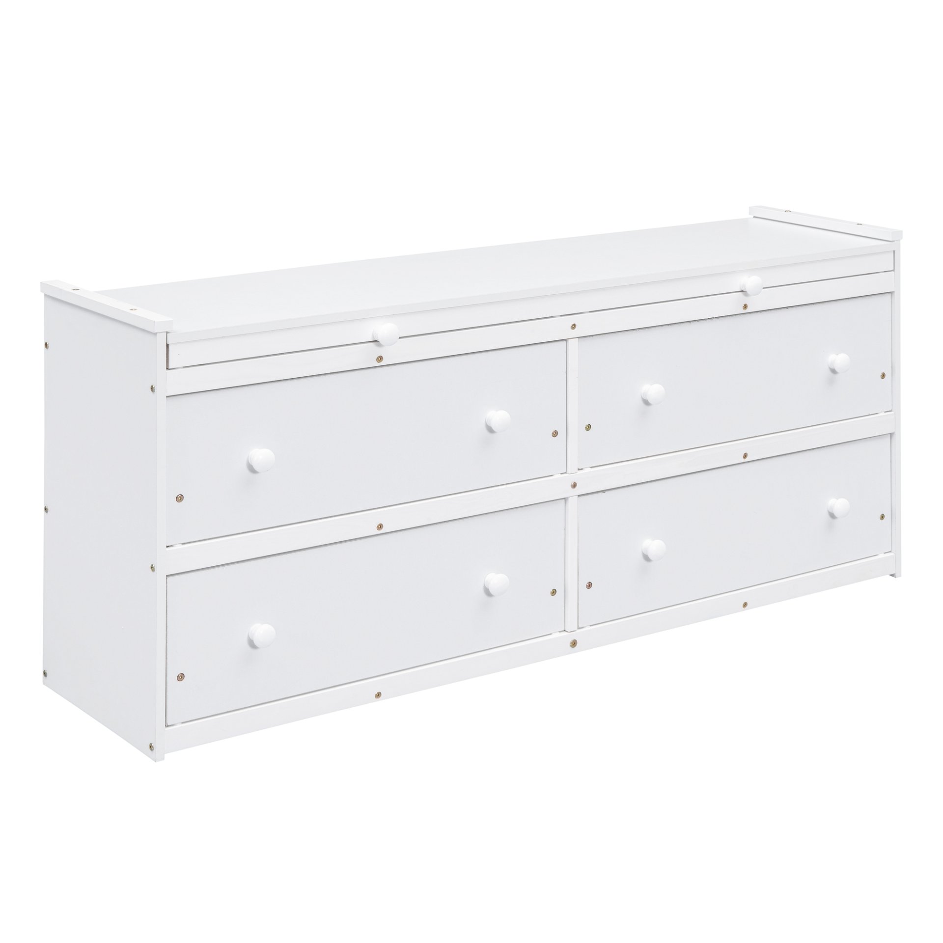 Twin Size Loft Bed With Retractable Writing Desk And 4 Drawers, With Lateral Portable Desk And Shelves - White - Image 17