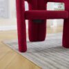 Contemporary Upholstered Accent / Dining Chair (Set of 2) Teddy Velvet Fabric With Sturdy Steel Frame - Red - Image 18