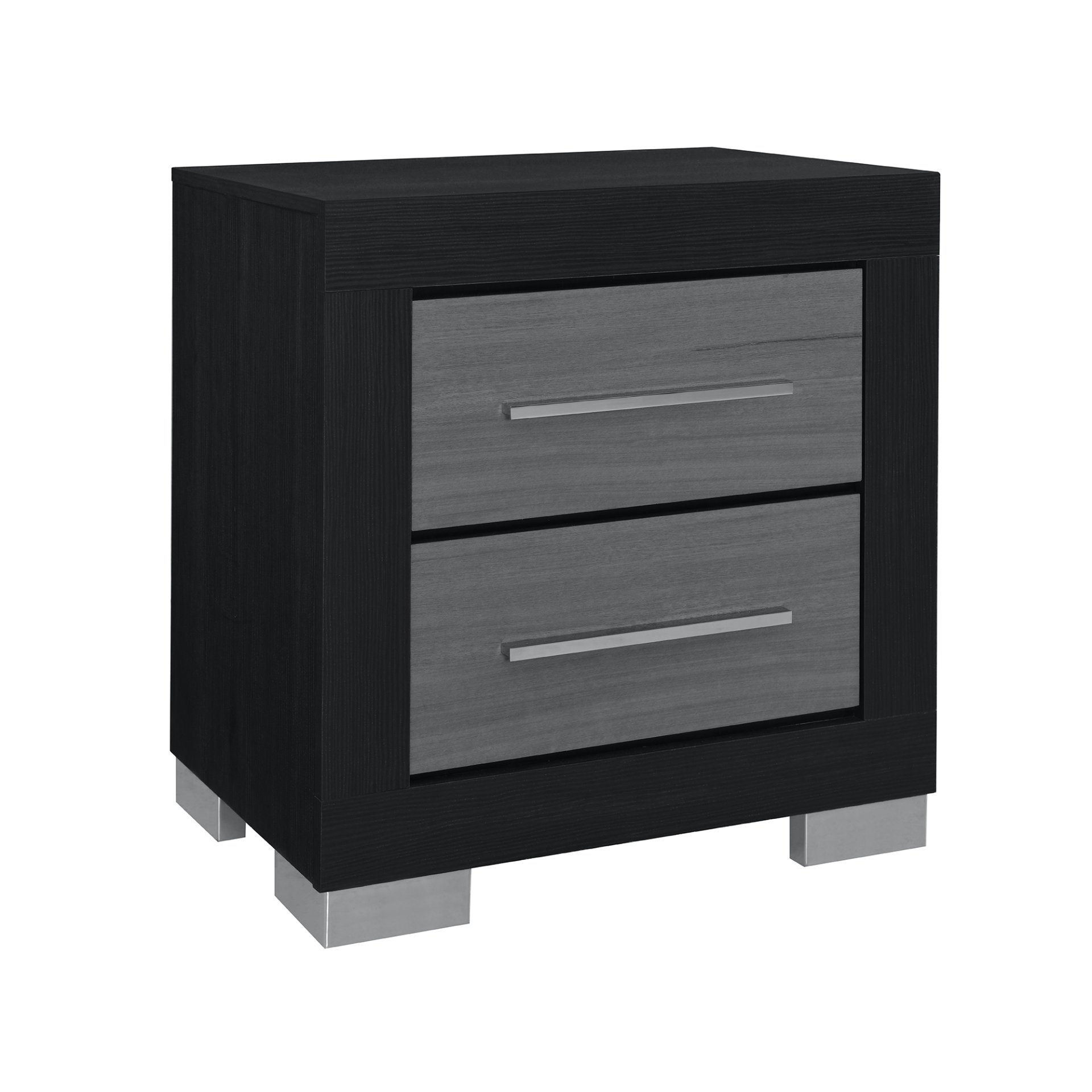 Messa - 5 Piece Full Bedroom Set With Bookcase Headboard - Black / Gray - Image 6
