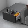 Modern Smart Side Table With Built-In Fridge, Wireless Charging, Temperature Control, Power Socket, USB Ports, Outlet Protection, Induction Light - Black - Image 15