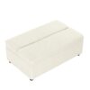 Twin Size Folding Ottoman Sleeper Bed With Mattress Convertible Guest Bed Chenille Upholstery - White - Image 13