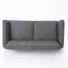 Mid Century Modern Loveseat Sofa With Button Tufted Backrest - Dark Gray - Image 9