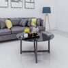Round Whole Coffee Table, Clear Coffee Table,Modern Side Center Tables For Living Room, Living Room Furniture - Black - Image 6