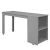 Full Loft Low Study Bed With Cabinet, Shelves And Rolling Portable Desk, Multiple Functions- Gray - Image 5