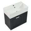 Modern Wall Mounted Bathroom Vanity With Sink, Soft Close Drawer, Adjustable Shelf, Toilet Paper Holder - Black - Image 18