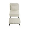3 In 1 Foldable Linen Chaise Lounge With Adjustable Backrest Footrest & Detachable Pillow Convertible Chair Bed Accent Chair Small Space Sofa Bed For Living Room Bedroom And Office - Beige - Image 6