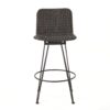 Outdoor Rattan Barstools With Black Brush Copper Iron Frame (Set of 2) - Multi Brown - Image 7