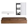 Wall Mounted Bathroom Vanity With Resin Sink And 2 Side Cabinet, 3 Soft Close Drawer - Brown Ebony - Image 10