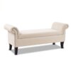 Kathy - Roll Arm Entryway Accent Bench - Sky Neutral Beige - Image 2