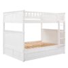 Full Over Full Bunk Bed With Twin Size Trundle, Guardrails - White - Image 11