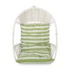 Malia - Outdoor / Indoor Wicker Hanging Chair With Cushion - White / Green - Image 4