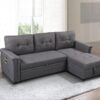 Ashlyn - Reversible Sleeper Sectional Sofa With Storage Chaise, USB Charging Ports nd Pocket - Dark Gray - Image 2