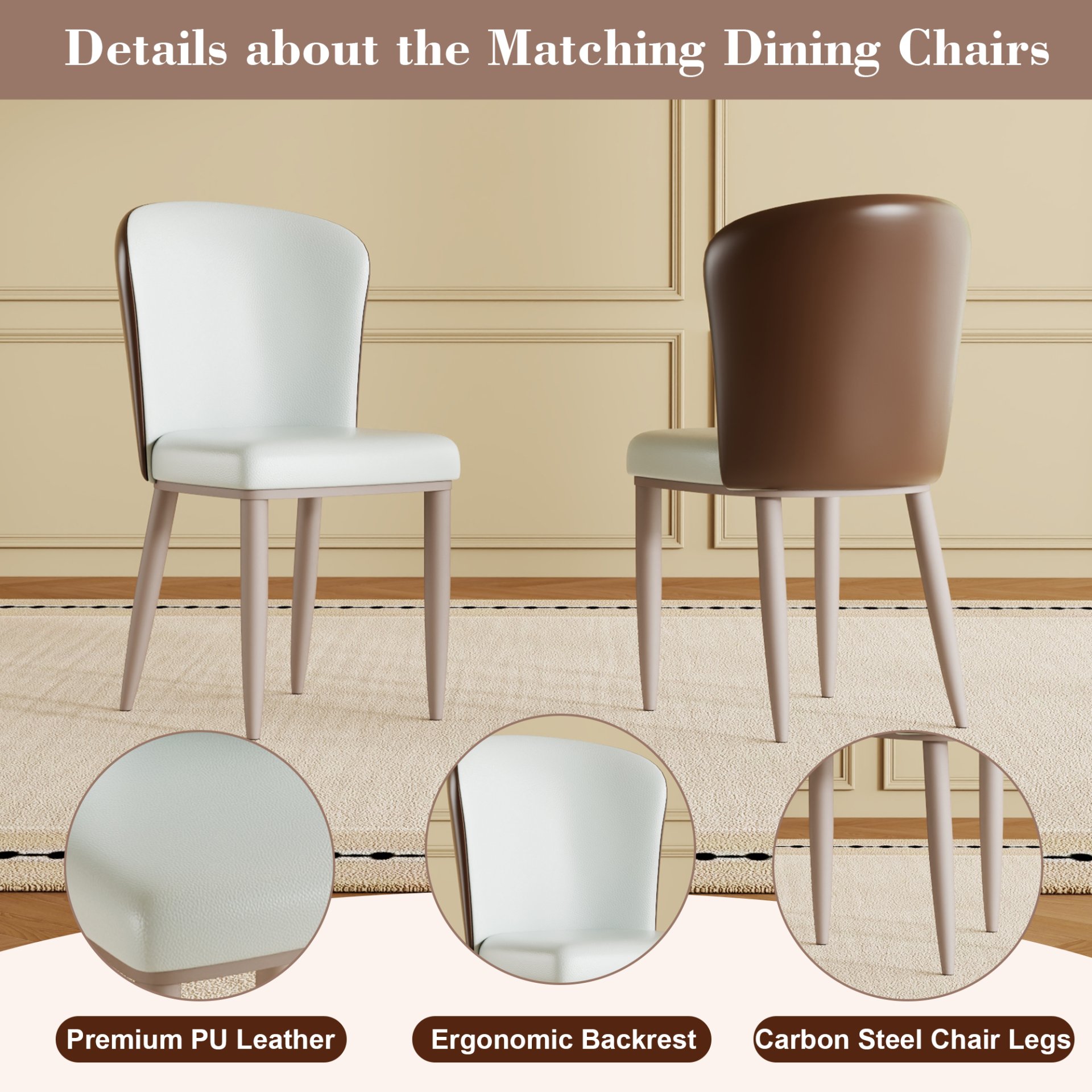 Table With Rotating Tray Scratch & Heat For Kitchen & Restaurant, 4 Chairs - White - Image 4