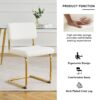 Modern Light Luxury Dining Chair (Set of 4) With MetalLegs And Bow Design - White - Image 4