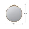 Round Wall Mounted Mirror With Metal Frame For Bathroom Living Room - Gold - Image 5