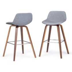 Randolph - Upholstered Bentwood Counter / Bar Height Stool (Set of 2) - Gray