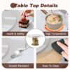 53" Round Marble Dining Table With Lazy Susan, Dining Room, Dinette (Table Only) - Gold / Gold / White - Image 7
