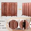 Panel Solid Wood, Folding Room Divider - Brown - Image 7