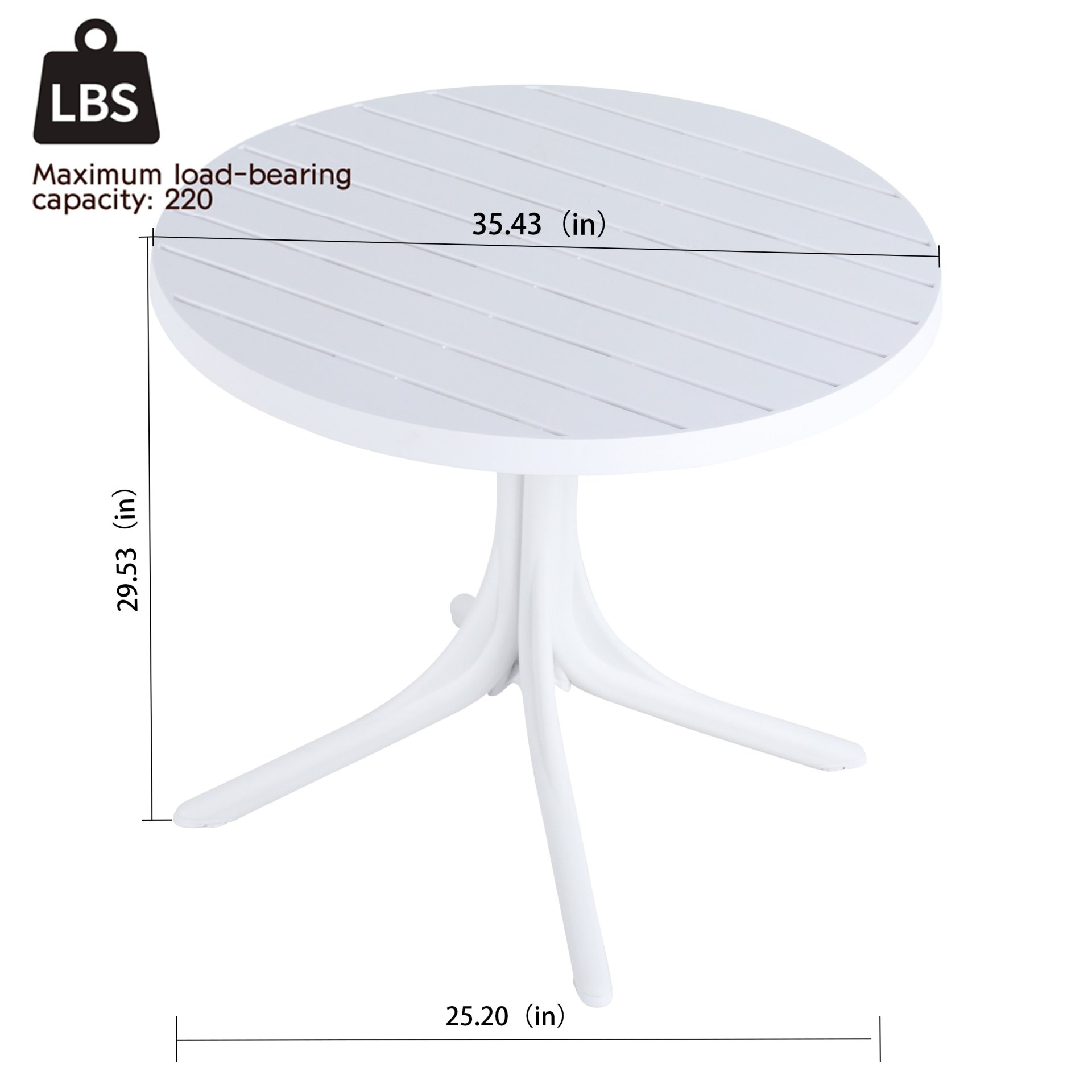 2 Lounge Chair Set With Round Table - Light Baby Blue / White - Image 3