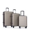 3 Piece Luggage Sets Lightweight Suitcase With Two Hooks, Spinner Wheels, Tsa Lock, (20/24/28) - Gold - Image 4