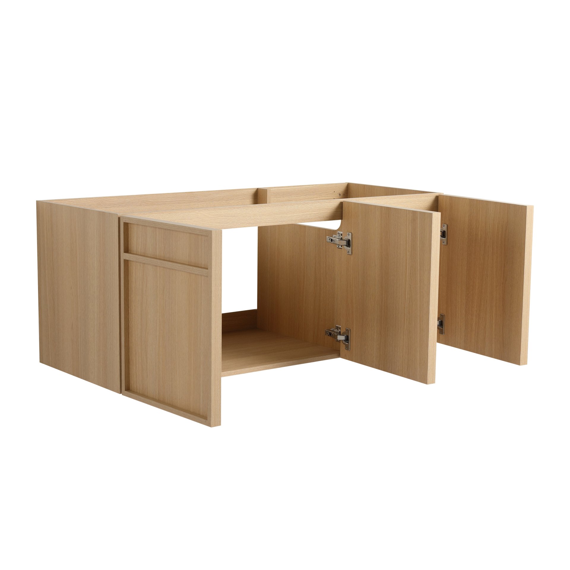 Original Wall Mounted Bathroom Vanity With Resin Sink And 3 Soft Closing Doors Plywood - Oak - Image 15