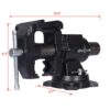 5" Multi Jaw Rotating Bench Vise, 360 Degree Swivel Clamp Metal - Black - Image 3