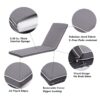 2 Pieces Set Outdoor Lounge Chair Cushion Replacement Patio Furniture Seat Cushion Chaise Lounge Cushion - Antique Gray / White - Image 4