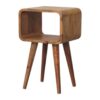 Mini Curved Open Bedside Table - Brown Oak - Image 3