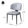 5 Pieces Modern And Metal Dining Set - Gray / Black / Walnut - Image 3